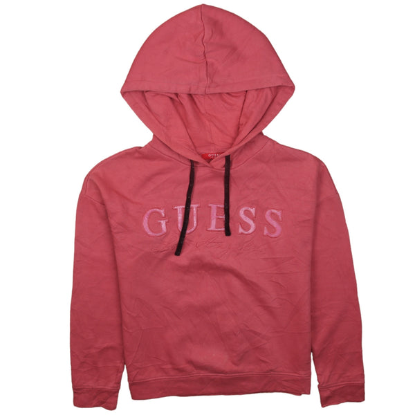 Vintage 90's Guess XSmall Pink Spellout Pullover Hoodie