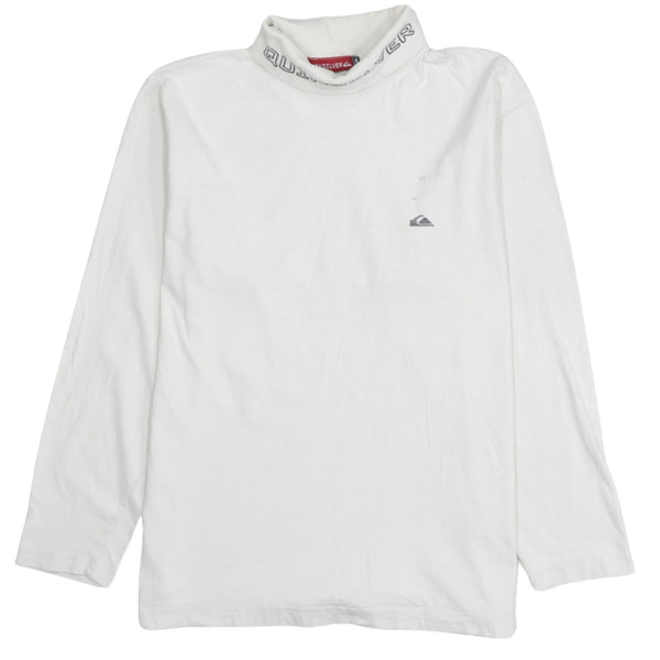 QuikSilver 90's Lightweight Turtle Neck Jumper / Sweater Medium White