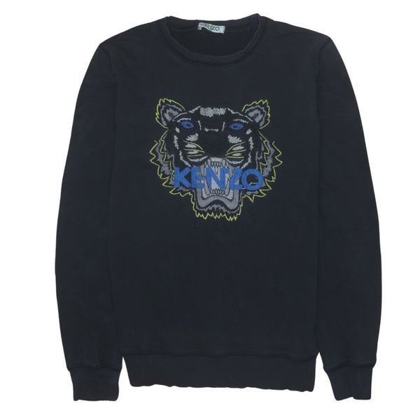 Kenzo 90's Black Spellout Crew Neck Sweatshirt Large Vintage