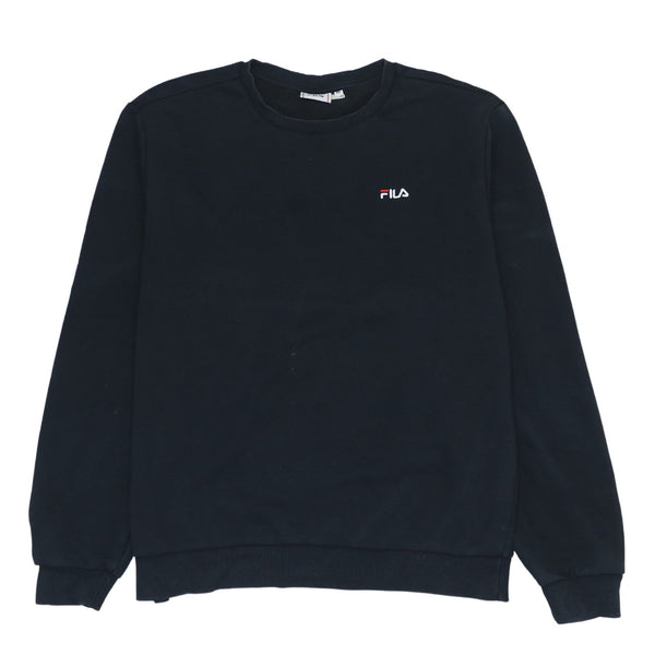 Vintage Fila 90's Heavyweight Black Crew Neck Sweatshirt Medium