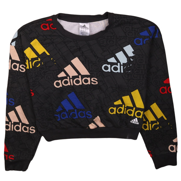 Adidas 90's Crop Crew Neck Sweatshirt Small Black