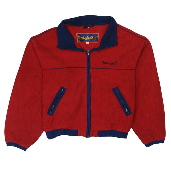 Timberland 90's Hiking Warm Full Zip Up Fleece Jumper XLarge Red