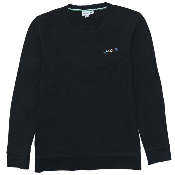 Lacoste Vintage 90's Black Heavyweight Crew Neck Sweatshirt 2XL