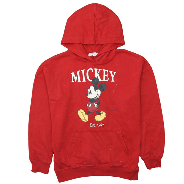 Vintage Disney 90's Mickey Mouse Red Pullover Hoodie XLarge