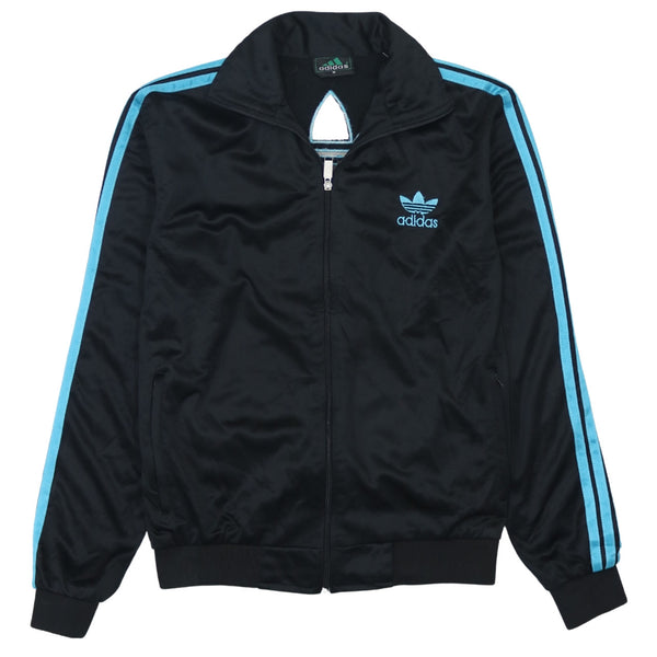 Adidas Vintage 90's Striped Sleeve Zip Up Sweatshirt Medium Black