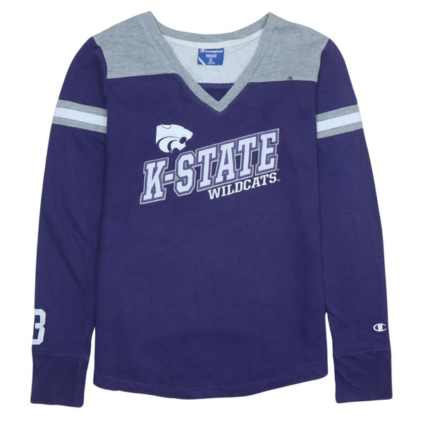 Vintage Champion 90s K-State Wildcats Crew Neck Sweatshirt Medium Purple