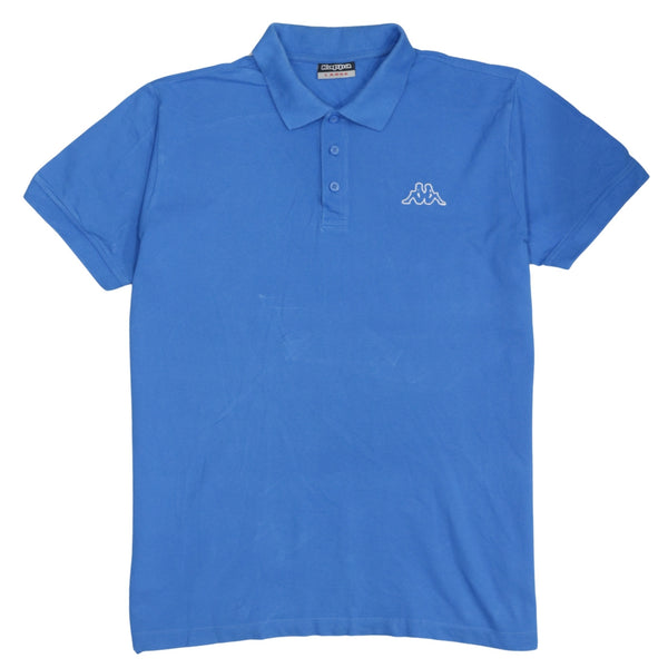Kappa 90's Short Sleeves Quarter Button Polo Shirt Large Blue