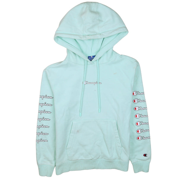 Vintage Champion 90's Blue Pullover Hoodie XSmall Spellout