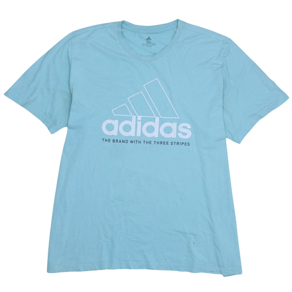 Adidas 90's Spellout Short Sleeves T Shirt XXLarge (2XL) Blue