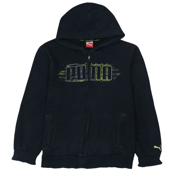 Puma 90's Spellout Full Zip Up Hoodie Large Black