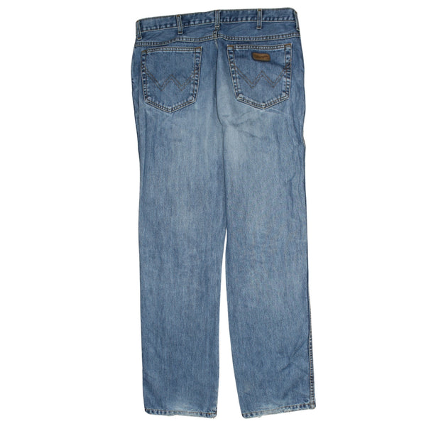 Wrangler 90's Lightwash Straight Leg Baggy Jeans / Pants 35 Blue