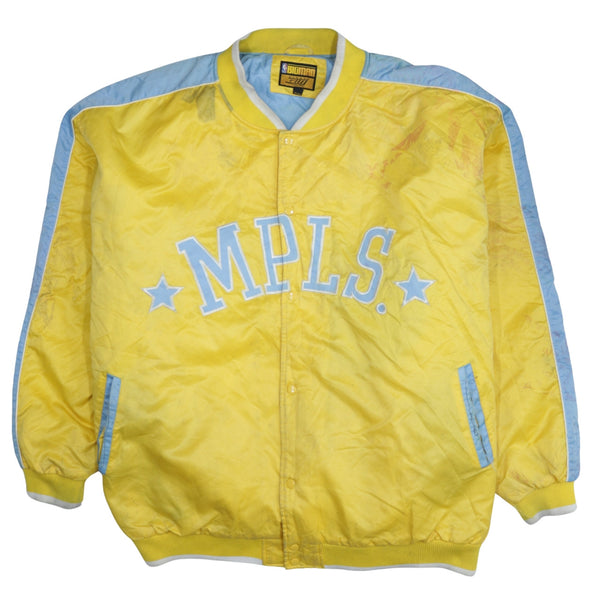 Vintage NBA 90's Mpls Lakers XXXXXXL Yellow Button-Up Windbreaker
