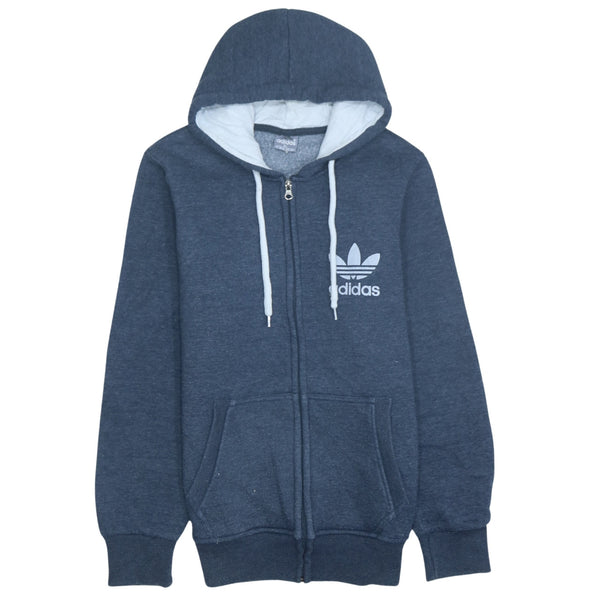 Adidas Vintage 90's Grey XLarge Hoodie Full Zip With Drawstring Pockets