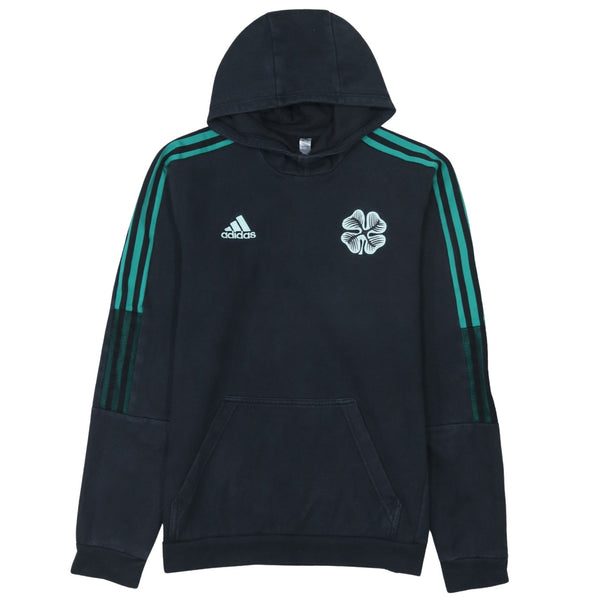 Adidas 90's Striped Sleeve Pullover Hoodie Small Black