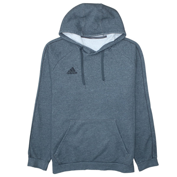 Adidas 90's Drawstring Pockets Pullover Hoodie Large  Grey