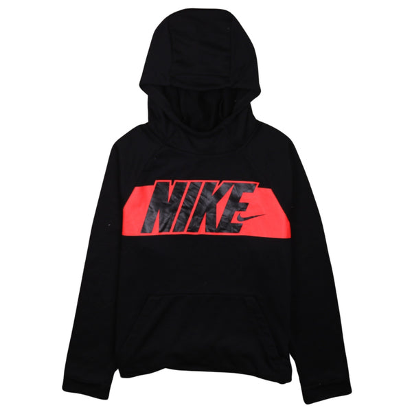 Nike 90's Black Spellout Swoosh Hoodie Women's XLarge Vintage