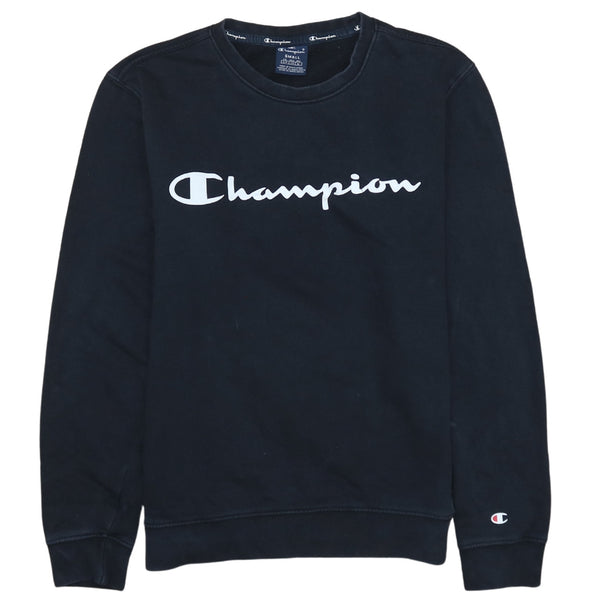 Champion 90's Vintage Navy Blue Spellout Crewneck Sweatshirt Small