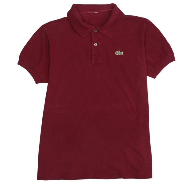 Lacoste 90's Short Sleeves Quarter Button Polo Shirt Medium  Red