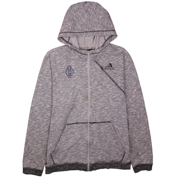 Adidas 90's Men's XLarge Grey Hoodie Full Zip Up Retro Vintage Style