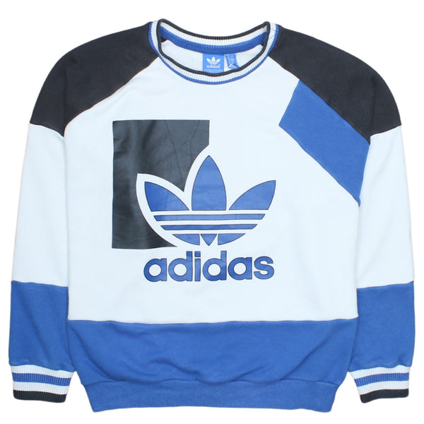 Adidas 90's Spellout Blue Sweatshirt Women's Small Vintage