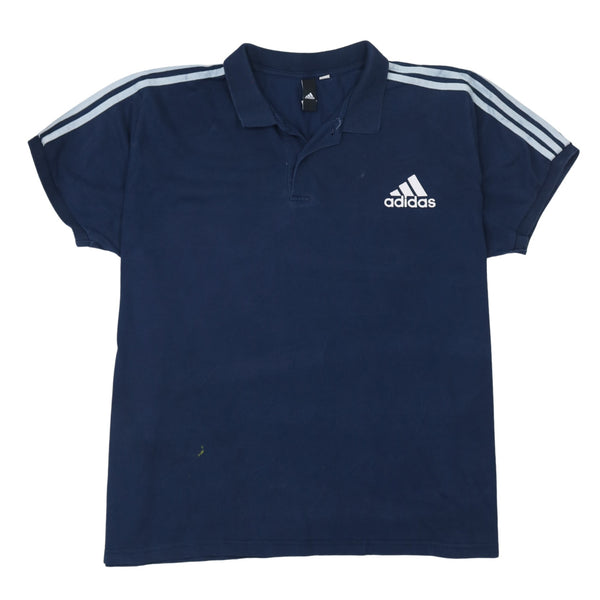 Adidas 90's Short Sleeves Quarter Button Polo Shirt XXXLarge  Navy Blue