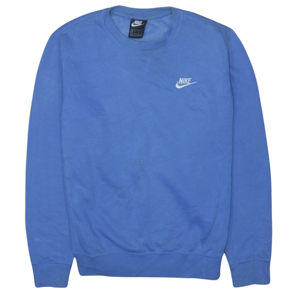 Vintage Nike 90's Blue Swoosh Crew Neck Sweatshirt Men's XS
