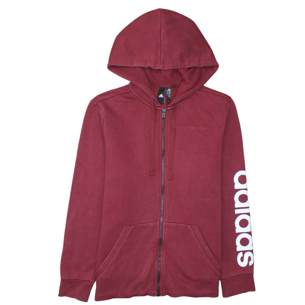 Adidas 90's Lightweight Full Zip Up Hoodie XLarge Red