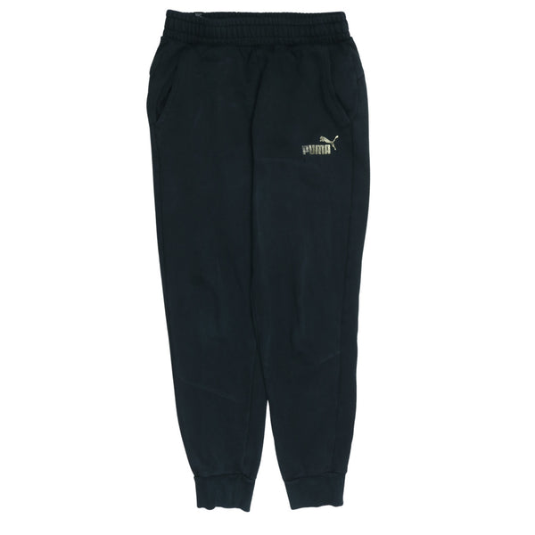 Puma Vintage 90s Men's Small Black Elastic Waist Joggers Sweatpants