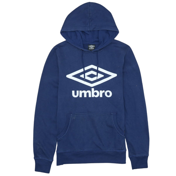 Vintage 90's Umbro Spellout Pullover Hoodie Men's Small Navy Blue