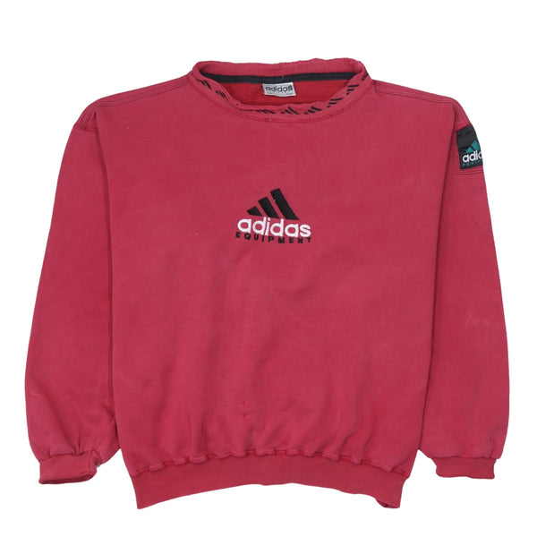 Adidas 90's Spellout Crew Neck Sweatshirt Large  Red