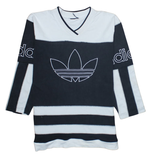 Adidas 90's Spellout V Neck Sweatshirt Small  Black