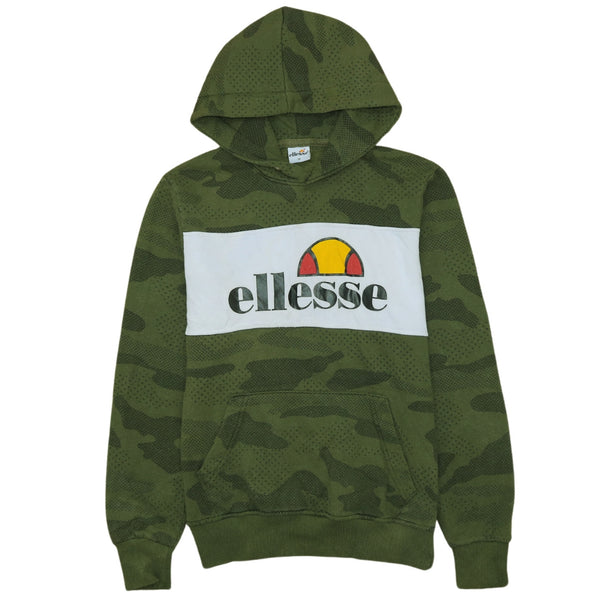 Ellesse 90's Vintage Green Spellout Pullover Hoodie, Women's Medium