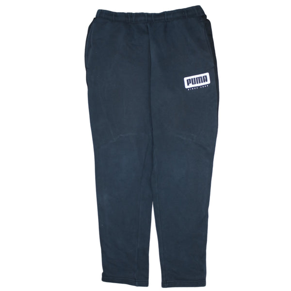 Puma 90s Men's Medium Navy Blue Joggers Sweatpants Elastic Waist