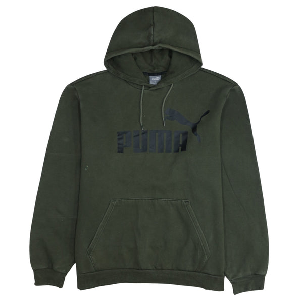 Puma 90's Spellout Pullover Hoodie XLarge Cotton Green