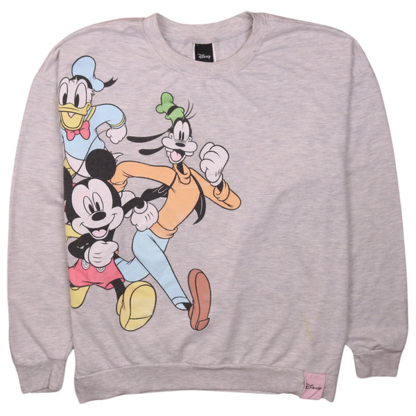 Vintage 90's Disney Mickey & Minnie Mouse Large Crew Sweatshirt Grey