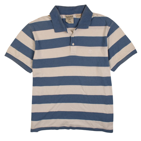 Timberland 90's Short Sleeves Quarter Button Polo Shirt XLarge Blue
