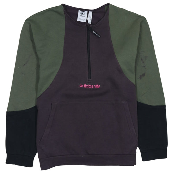 Adidas 90's Lightweight Quarter Zip Sweatshirt Medium Green