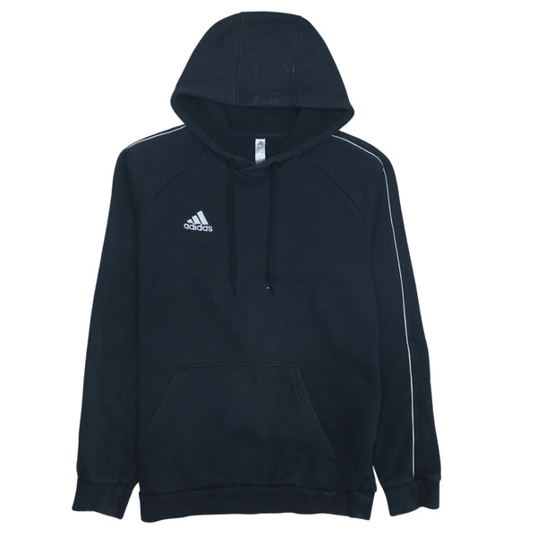 Adidas Black Vintage Drawstring Pullover Hoodie Medium
