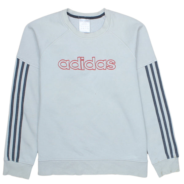 Adidas 90's Vintage Spellout Crew Neck Sweatshirt Women's Medium Grey