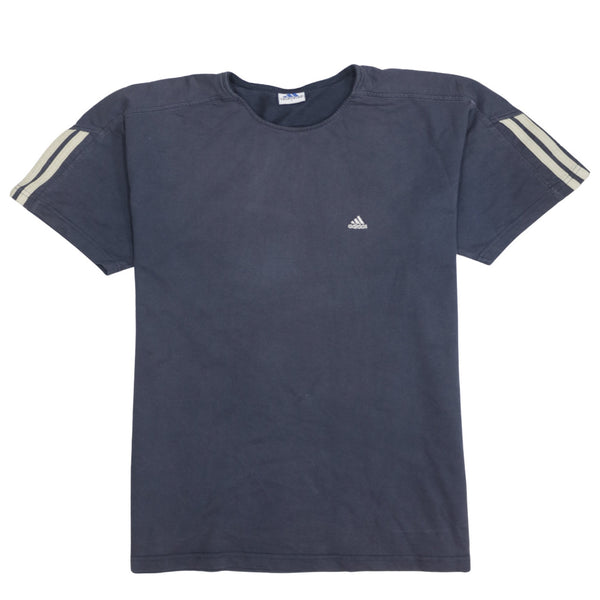 Adidas 90's Short Sleeves Crew Neck T Shirt Large Navy Blue