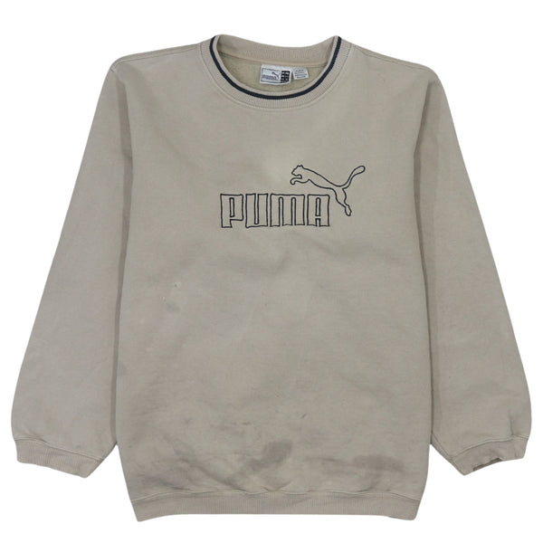 Puma 90's Spellout Crew Neck Beige Cream XXL Sweatshirt Women's 2XL