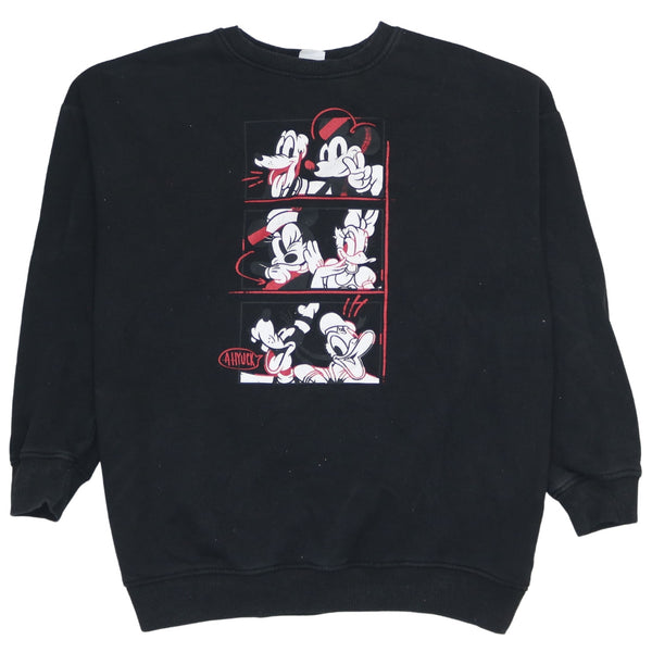 Vintage 90's Disney Mickey & Pluto Black Sweatshirt Women's XS