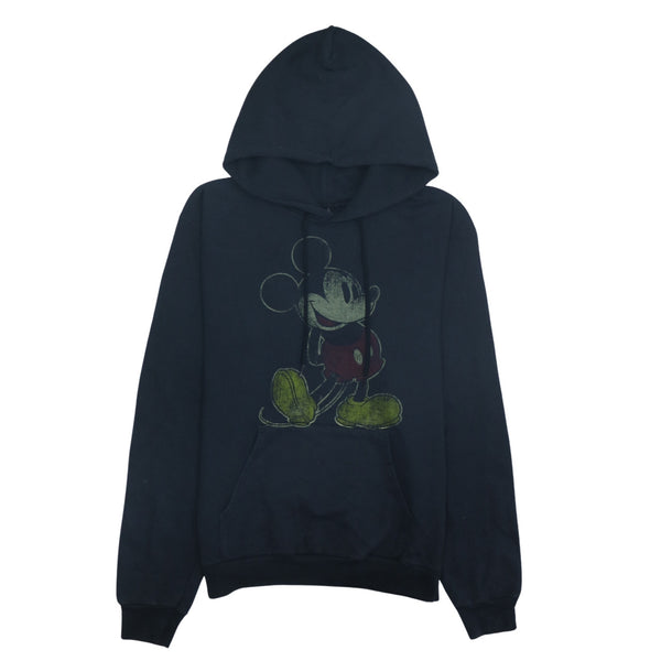 Vintage Disney 90s Black Mickey Mouse Hoodie Small Pullover Men