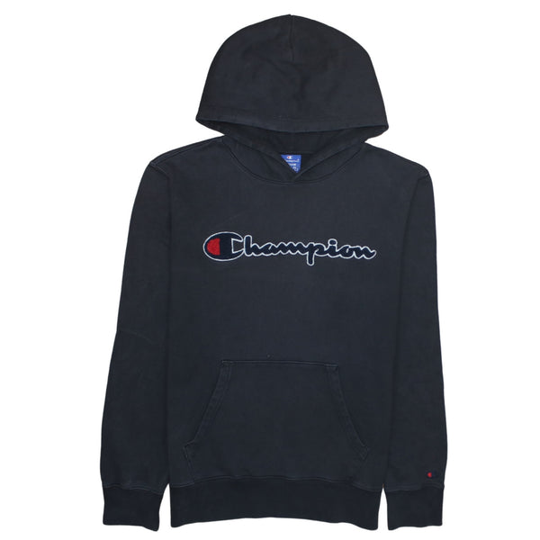 Champion 90's Spellout Pullover Hoodie Medium Black
