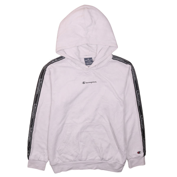 Champion Vintage 90's White Hoodie, Large, Drawstring & Pockets