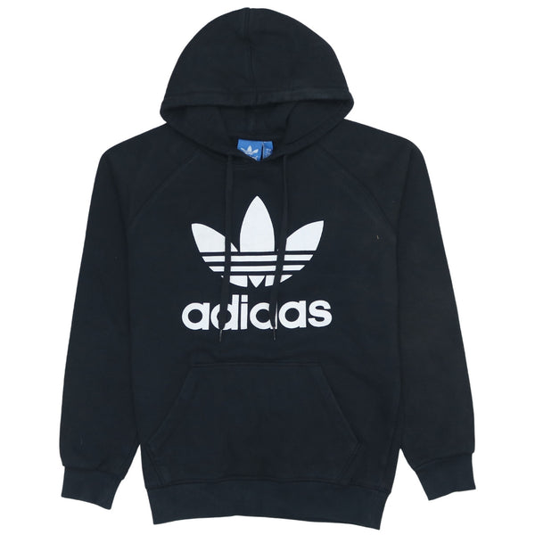 Adidas 90's Black Spellout Pullover Hoodie Men's Small Vintage