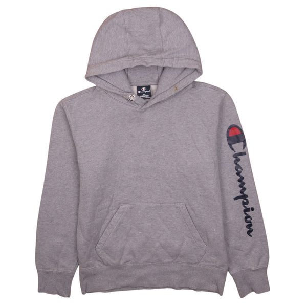 Champion 90's Grey Women's Medium Hoodie with Drawstring & Pockets