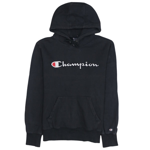 Champion 90's Spellout Pullover Hoodie Medium Black