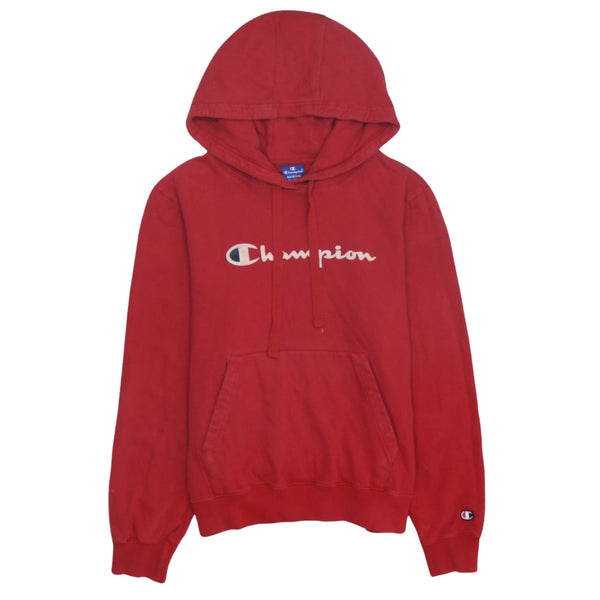 Champion 90's Spellout Pullover Hoodie Medium Red