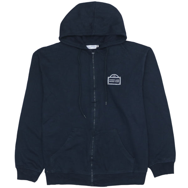 Disney 90s Vintage Full Zip Hoodie Navy Blue Medium Drawstring Pockets
